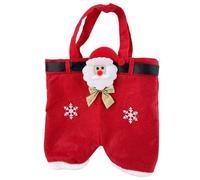 Bolsas de tela de Navidad, bolsa de golosinas de Navidad, bolsa de dulces estilo pantalones de Papá Noel, bolsas de galletas de festival de varios tamaños con asa y dije dulce