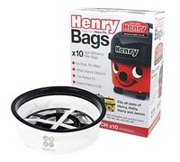 Bolsas de tela Hepa-Flo originales de Numatic + filtro principal compatible de 30 cm para Henry Hetty James aspiradora (paquete de 10 bolsas)