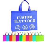 Bolsas de Tela Reutilizables Personalizadas, Paquete de 10/50/100 Unidades, Bolsas No Tejidas con Logotipo/Texto/Imagen a Tu Medida, Resistentes para Compra, Empresas, Eventos y Regalos