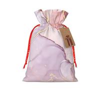 Bolsas de temporada con estampado de mármol morado y dorado con cordón para regalo, celebraciones, embalaje ecológico de regalo de vacaciones