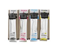 Bolsas de Tinta T11C1 T11D1 compatibles con Epson WF-C5390DW C5890D | Tinta pigmentada, chip incluido.(T11C 1set)