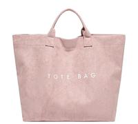Bolsas de tota de gamuza falsa bolsos de hombro grandes para mujeres uso diario (rosa)