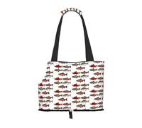 Bolsas de transporte para perros pequeños, gatos y conejos, con estampado de salmón