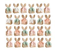 Bolsas de Tratamiento de Pascua,24 Piezas Boho | Orejas de conejo Bolsas de golosinas a granel - Flores secas Pascua huevos búsqueda hogar salón dormitorio