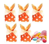 Bolsas de tratamiento de Pascua para niños, bolsas de conejito de Pascua, Bunny Ears Candy Treat Bolsas - 5 etapas de regalo con proa, fiestas favorece decoraciones de Pascua para los juguetes para