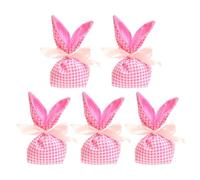 Bolsas de Treat de Pascua para niños, Bolsas de tratado de Easter Bunny - Bolsas de dulces Bunny Ears Pouch - 5x decoraciones de Pascua reutilizables, favores de fiesta bolsas de regalo para bocadillo