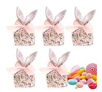 Bolsas de Treat de Pascua para niños, Bolsas de tratado de Easter Bunny - Bunny Ears Candy Goodie Bolsas | 5x Party Favors Decoraciones de Pascua, bolsas de regalo reutilizables con para joyas de