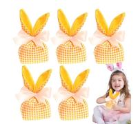Bolsas de Treat de Pascua para niños, Bolsas de tratado de Easter Bunny - Bunny Ears Godie Bolss Almacenamiento de dulces - 5x bolsas de regalo reutilizables con, favores de fiesta,