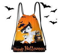 Bolsas de truco de oro Treat, bolsa de regalos de Halloween | Bolsa de dulces de Halloween de 13X16.9 pulgadas - Regalos de fiesta, bolsas de , gato sentado en un patrón de calabaza para la