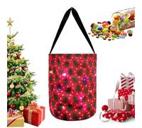 Bolsas de truco o tratamiento iluminadas,Bolsa de Halloween iluminada | Bolsas navideñas ligeras LED de poliéster - Brillante bolsa de dulces navideños Poliéster Luz LED Bolsas navideñas Suministros