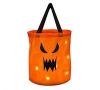 Bolsas de truco o trato de Halloween iluminadas para niños, cubo de caramelos de calabaza, cestas LED brillantes, bolsa de regalo reutilizable para suministros de fiesta, Orange, estilo B, Halloween