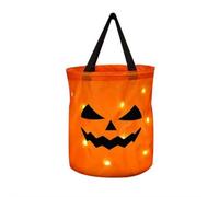 Bolsas de truco o trato de Halloween iluminadas para niños, cubo de caramelos de calabaza, cestas LED brillantes, bolsa de regalo reutilizable para suministros de fiesta, Orange, Style F, Halloween