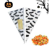 Bolsas de truco oro Treat 100 piezas bolsas celofán cráneo y | Bolsas de caramelo Trick or Treat con enlaces retorcidos para palomitas de maíz Galletas Chocolates