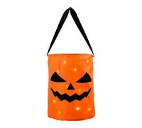 Bolsas de truco trato iluminadas, bolsas de golosinas portátiles, cubo de caramelos, calabaza, cubo de caramelos, cubo de caramelo de calabaza naranja, bolsas de fiesta iluminadas para niños,