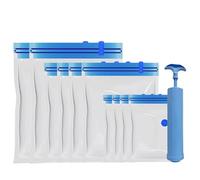 Bolsas de vacío de viaje, juego de 10 piezas con bomba de aire manual, solución de almacenamiento de compresión que ahorra espacio, organizador de ropa de diseño sellado resistente a las fugas |