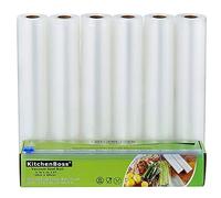 Bolsas de Vacío para Alimentos, 6 Rolls 28x500, Bolsas para Envasar al Vacio, Rollos de Vacío para Alimentos, Por KitchenBoss