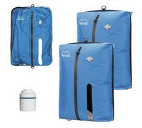 Bolsas de Vacío para Ropa Reutilizable TPU Bolsas Vacio Ropa Viaje con Cremallera Impermeable Organizadores para Maletas para Maleta Mochila Equipaje de Mano Bolsas Ahorradoras de Espacio Azul