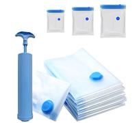 Bolsas de viaje al vacío con bomba - 10 unidades reutilizables y prácticas de almacenamiento para ahorrar espacio | bolsas de vacío para almacenamiento, para empacar, cambiar, ropa de cama de