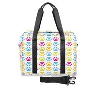 Bolsas de viaje coloridas con estampado de patas de perro para mujeres, hombres, niñas y niños, bolsa de fin de semana, bolsa de viaje grande de 32 L para viajes, deportes, gimnasio, color, Big,