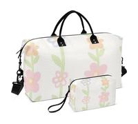Bolsas de viaje coloridas y sencillas con diseño de flores de acuarela, bolsa de viaje para fin de semana, bolsa de gimnasio con bolsa de aseo para entrenamiento, gran capacidad