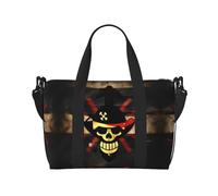 Bolsas de viaje con bandera pirata, para fin de semana, para mujer, bolsa de gimnasio deportiva, bolsa de lona para entrenamiento, durante la noche, Black, Talla única