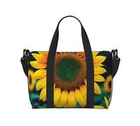 Bolsas de viaje con diseño de girasol arcoíris, para mujer, bolsa de gimnasio deportiva, bolsa de lona para entrenamiento, durante la noche, Black, Talla única