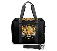 Bolsas de viaje con estampado de leopardo de animales en acuarela para mujeres, hombres, niñas y niños, bolsa de fin de semana, bolsa de viaje grande de 32 litros, bolsa grande para viajes, deportes,