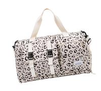 Bolsas de viaje con estampado de vaca de gran capacidad, práctica bolsa de deporte Oxford con múltiples compartimentos, para uso diario, elegante bolsa de fitness para mujeres y hombres, beige, Mass