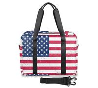 Bolsas de viaje con la bandera de América antigua para mujeres y hombres, bolsa de noche de fin de semana de Estados Unidos, bolsa de 32 L, bolsa grande para viajes, deportes, gimnasio, color, (32 L)