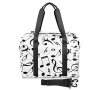 Bolsas de viaje con notas musicales para mujeres y hombres, notas negras, bolsa de fin de semana, bolsa de noche de 32 L, bolsa de mano grande para viajes, deportes, gimnasio, color, (32 L) UK,
