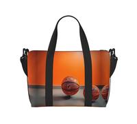 Bolsas de viaje de baloncesto, color naranja, para fin de semana, para mujer, bolsa de gimnasio deportiva, bolsa de lona para entrenamiento, durante la noche, Negro -, Talla única