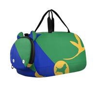 Bolsas de viaje de gran capacidad para gimnasio con compartimento para zapatos, para niños y niñas, Bandera de la isla de Navidad, one size, Moderno / Equipada