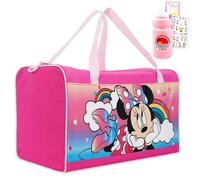 Bolsas de viaje de Minnie Mouse para niños, paquete con bolsa de viaje de Minnie, botella de agua, calcomanías y más, juego de bolsas de noche Disney Mouse para niñas, Varios colores, Minnie Travel