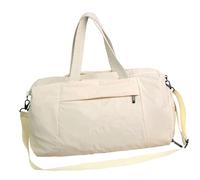 Bolsas de viaje deportivas de nailon de gran capacidad, cierre de cremallera y correa de hombro reforzada, bolsas cruzadas de nailon resistente al agua, White, Mass Beauty