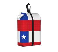 Bolsas de viaje duraderas con estampado de bandera de Chile para almacenamiento y embalaje, bolsa de zapatos impermeable con cremallera suave, 1 unidad, Talla única, Cierre de cremallera, con una