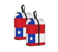 Bolsas de viaje duraderas con estampado de bandera de Chile para almacenamiento y embalaje, bolsa de zapatos impermeable con cremallera suave, 2 unidades., Talla única, Cierre de cremallera, con una