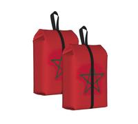 Bolsas de viaje duraderas con estampado de bandera de Marruecos para almacenamiento y embalaje, bolsa de zapatos impermeable con cremallera suave, 2 unidades., Talla única, Cierre de cremallera, con