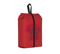 Bolsas de viaje duraderas con estampado de bandera de Marruecos para almacenamiento y embalaje, bolsa de zapatos impermeable con cremallera suave, 1 unidad, Talla única, Cierre de cremallera, con una