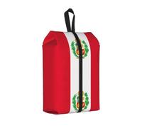 Bolsas de viaje duraderas con estampado de bandera de Perú para almacenamiento y embalaje, bolsa de zapatos impermeable con cremallera suave, 1 unidad, Talla única, Cierre de cremallera, con una