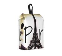 Bolsas de viaje duraderas para zapatos de viaje con estampado de la Torre Eiffel Love Paris para almacenamiento y embalaje, bolsa de zapatos impermeable con cremallera suave, 1 unidad, Talla única