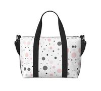 Bolsas de viaje modernas de lunares grises y blancos, para fin de semana, para mujer, bolsa deportiva para gimnasio, bolsa de lona para entrenamiento, durante la noche, Black, Talla única