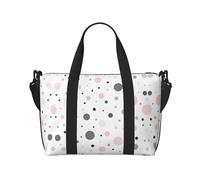 Bolsas de viaje modernas de lunares grises y blancos, para mujer, bolsa de gimnasio deportiva, bolsa de lona para entrenamiento, durante la noche, Black, Talla única