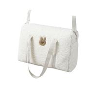 Bolsas de viaje multifunción para mamá, bolsa bordada de conejos, ligera, moderna, para colgar en el cochecito, pañal suave, bolsa de pañales de forro polar de cordero