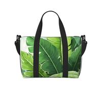 Bolsas de viaje para artículos personales, bolsa de equipaje de mano, bolsa de entrenamiento, ligera, impermeable, bolsa de gimnasio, bonita bolsa de fin de semana con hojas de plátano para mujeres y