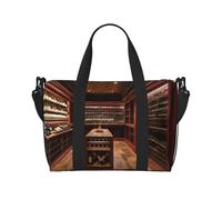 Bolsas de viaje para bodega de vino tinto, para fin de semana, para mujer, bolsa de gimnasio deportiva, bolsa de lona para entrenamiento, durante la noche, Black, Talla única