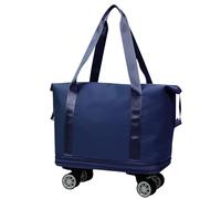 Bolsas De Viaje Para Mujer Carro Extensibles con Ruedas Ligeras Y Grandes para Hombres, Mujeres, Adolescentes Y Estudiantes, Diseño Espacioso Y Eficiente, azul oscuro, Se référer au descriptif