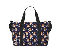Bolsas de viaje para mujer, lindo perro corgi, luna y estrellas, bolsa de viaje, artículos personales esenciales de viaje, bolsa de gimnasio para hombres y mujeres