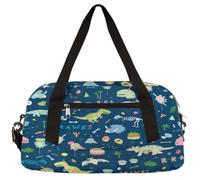 Bolsas de viaje para niños con diseño de dinosaurios de dibujos animados, lindos animales, bolsa de viaje de fin de semana, bolsa de deporte para gimnasio, regalos para niños, Cartoon Dinosaurs, 18.4L