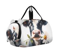Bolsas de viaje para niños y niñas, bolsas de lona para viajes, equipaje, bolsa de deporte, coloridos cuernos de ciervo, Flor de margarita, vaca blanca y negra, Classic