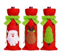 Bolsas de Vino para Botellas de Vino, Cubierta para Botella de Vino, 3X Tapas de Botella de champán de Navidad, Cubiertas Lindas de Botella de Vino, Bolsa Decorativa de Botella de Vino con, 3
